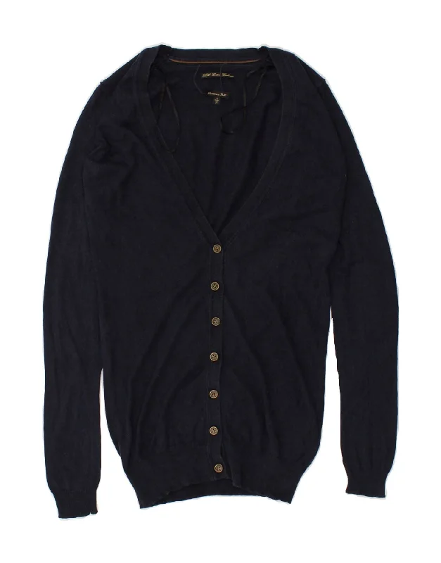 MASSIMO DUTTI Womens Cardigan Sweater UK 10 Small Navy Blue Cotton Iron Safe Non-Iron Wrinkle Free MASSIMO DUTTI Womens Cardigan Sweater UK 10 Small Navy Blue Cotton Iron Safe Non-Iron Wrinkle Free