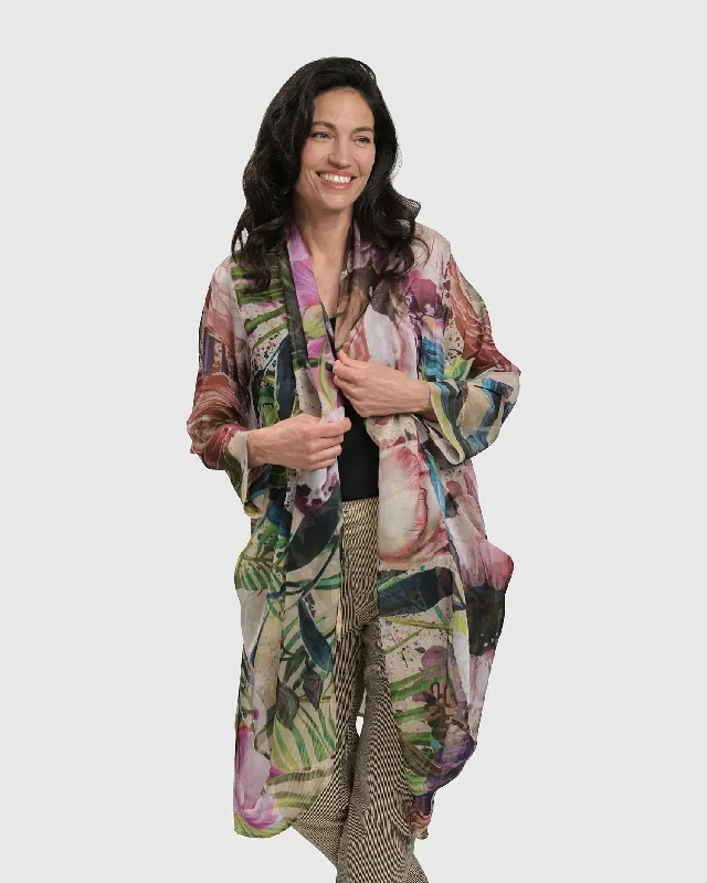 MOONFLOWER SHEER CARDIGAN, BOUQUET Handmade Hand-knitted Hand-woven