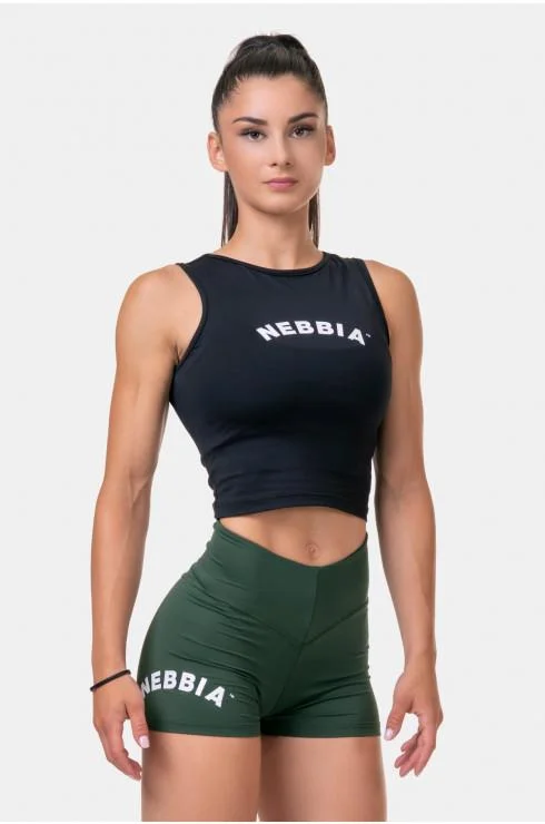 Nebbia Fit & Sporty Tank Top - Black solid color tank