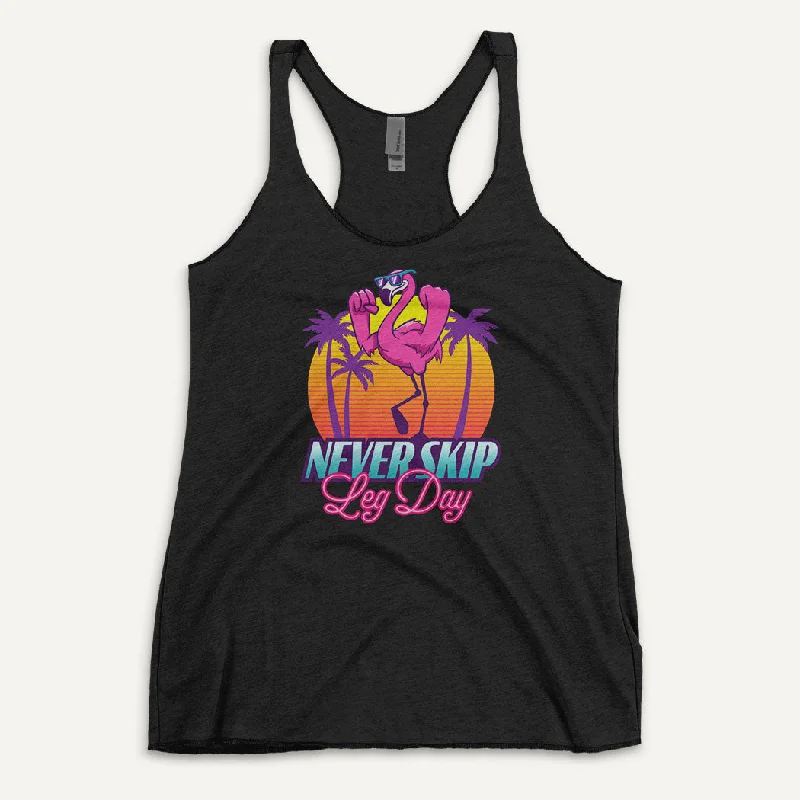 Never Skip Leg Day Flamingo Women’s Tank Top long tank top
