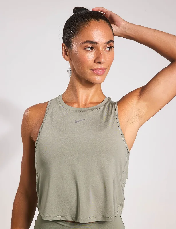 One Classic Dri-FIT Cropped Tank Top - Light Army/Black strapless tank top
