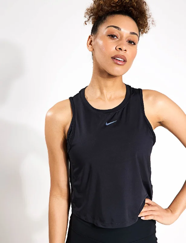 One Classic Dri-FIT Cropped Tank Top - Black peekaboo tank top