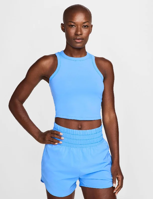 One Fitted Dri-FIT Cropped Tank Top - University Blue/Black grey tank top
