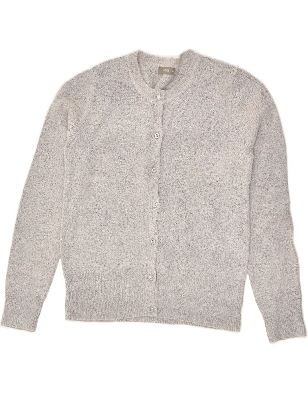 OASIS Womens Cardigan Sweater UK 14 Medium Grey Acrylic Terry Blend Velvet Blend Canvas Blend