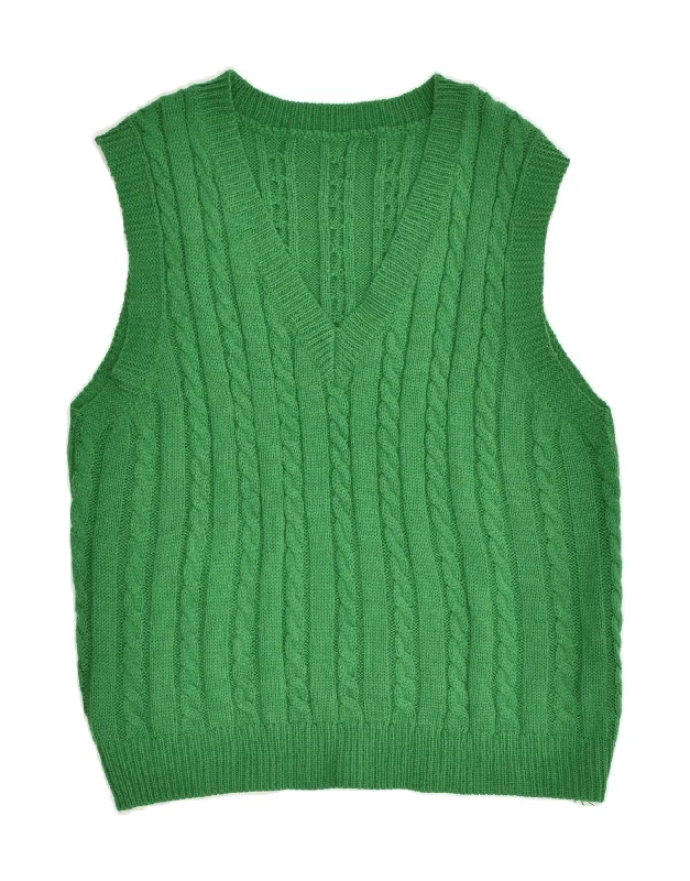 SHEIN Womens Vest Tank Top UK 10 Small Green Acrylic casual tank top
