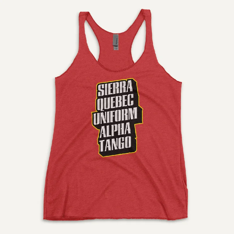 Sierra Quebec Uniform Alpha Tango Women's Tank Top sequin tank top