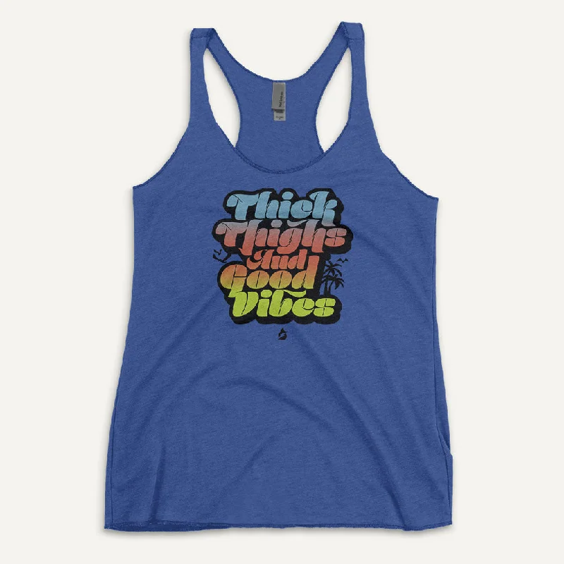 Thick Thighs And Good Vibes Women's Tank Top one shoulder tank
