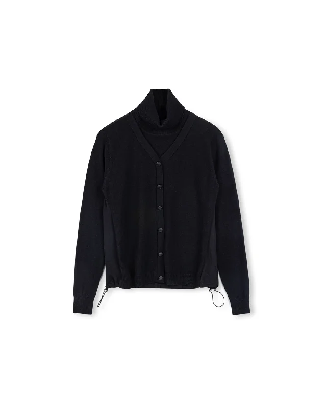 Turtleneck Cardigan Notch Collar Peter Pan Collar Cowl Neck