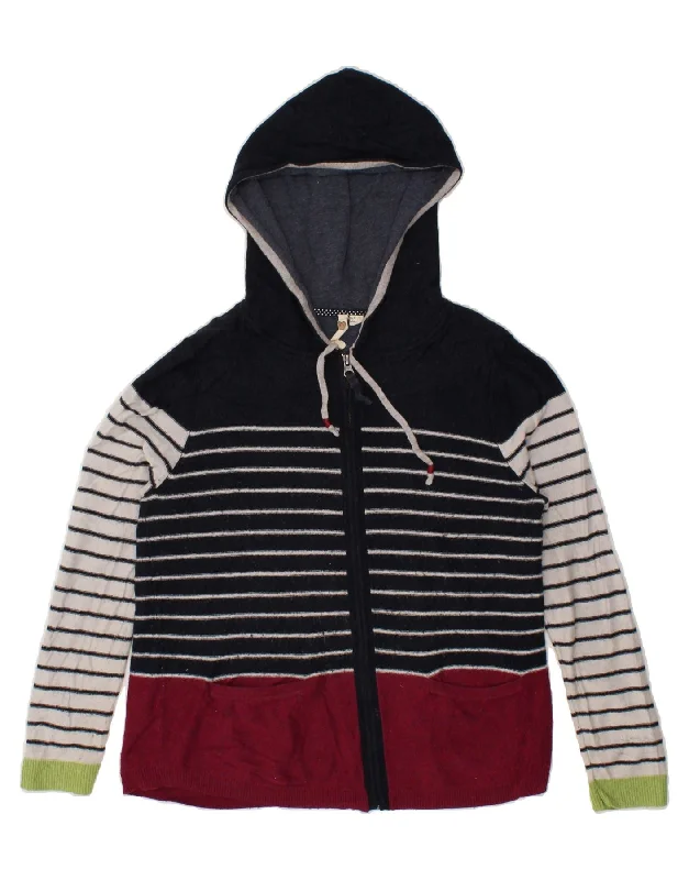WHITE STUFF Womens Hooded Cardigan Sweater UK 12 Medium Multicoloured Transparent Opaque Sheer