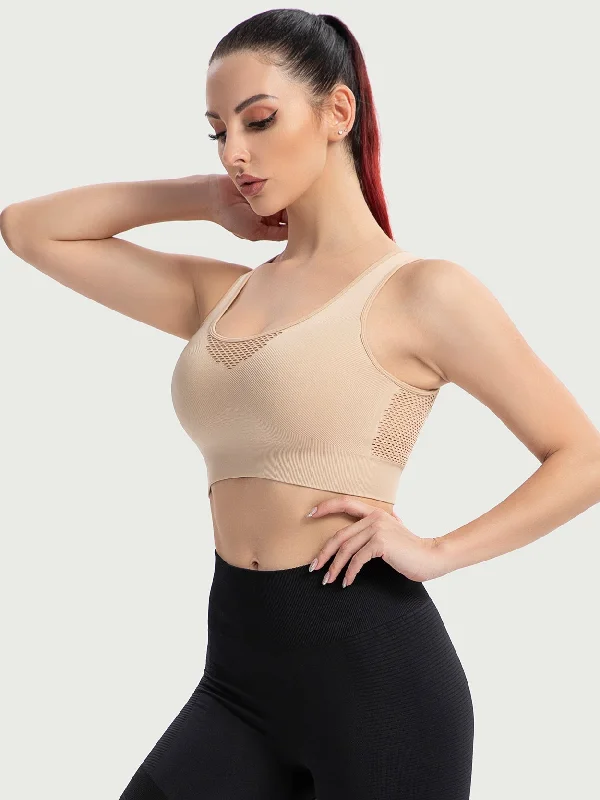 Longline WirefreeWorkout Tank Tops Nude glitter tank top